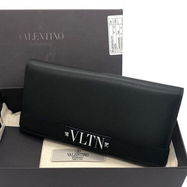 ヴァレンティノ VLTN 二つ折り長財布 フラップウォレット ロック 