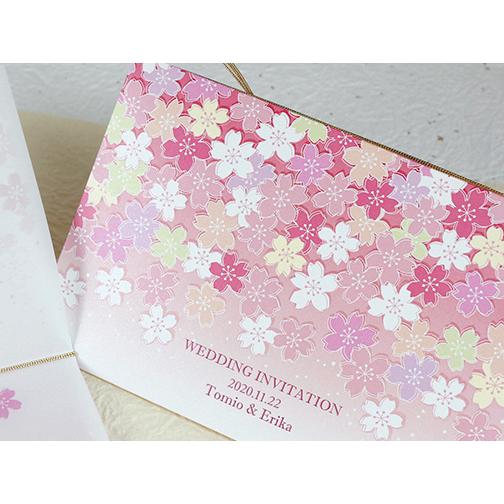 結婚式 招待状 四季 さくら 10部セット 印刷なし 手作り キット ウェディング ウエディング 披露宴 春 春挙式 スプリング ピンク 名入れ |  | 02