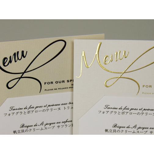 結婚式 メニュー アルジェンテ 10部セット 手作り キット ウェディング  披露宴 用紙おしゃれ シンプル カジュアル 白 黒 |  | 02