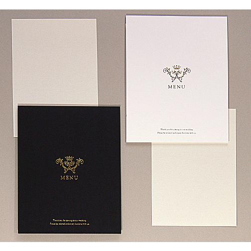 結婚式 メニュー エレガント 10部セット 手作り キット ウェディング  披露宴 用紙おしゃれ シンプル モノトーン かっこいい |  | 03