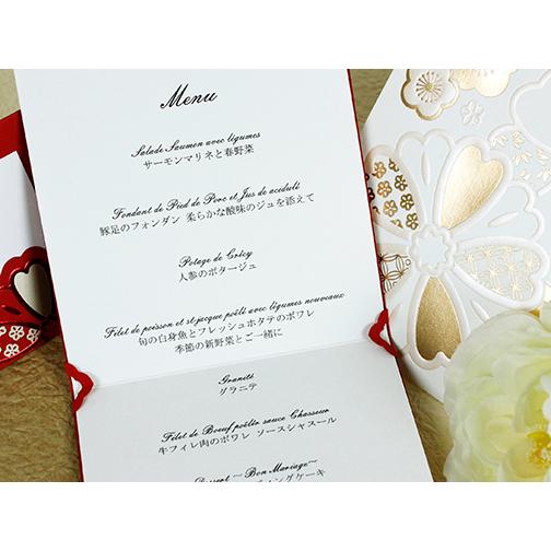 結婚式 メニュー 和花 わか 10部セット 手作り キット ウェディング  披露宴 用紙おしゃれ 和風 和 かわいい 花 |  | 02