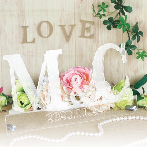 イニシャルボード アクリル製 結婚式 披露宴 ウェルカムスペース 受付 ウェディング 二次会 パーティー シンプル おしゃれ アレンジ ホワイト 白 クリア 透明 |  | 01