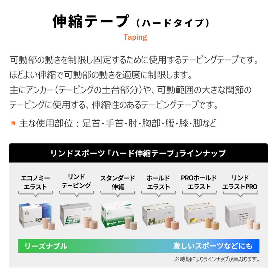 【スモールパック】ハード伸縮テープ リンドテーピング SHINSYUKU 幅50mm/6本 幅75mm/4本 同サイズ1セット LINDSPORTS リンドスポーツ |  | 03