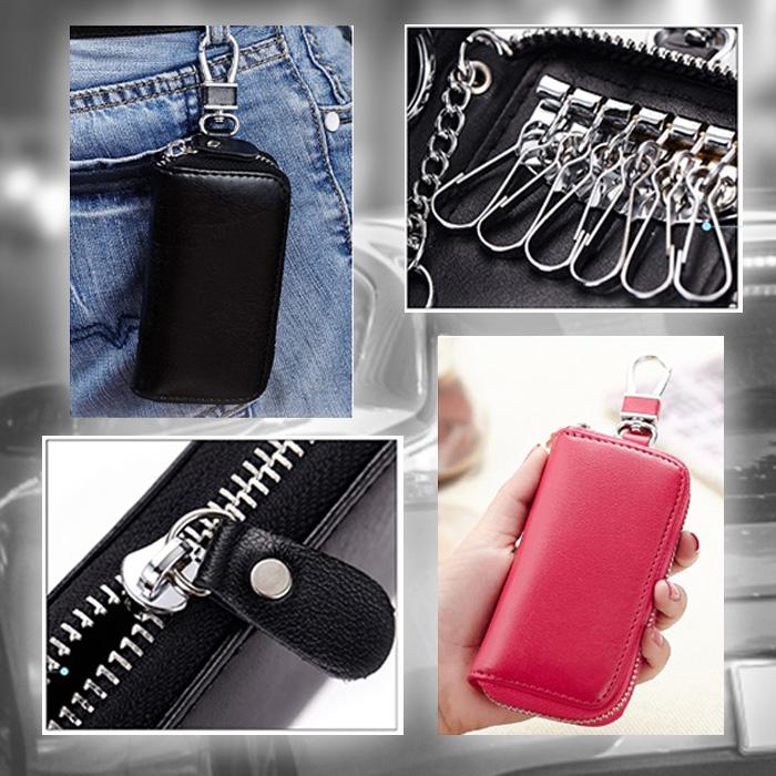 キーケース スマートキー 車 革 メンズ レディース おしゃれ カード スリム 定期入れ ファスナー６連 |  | 02