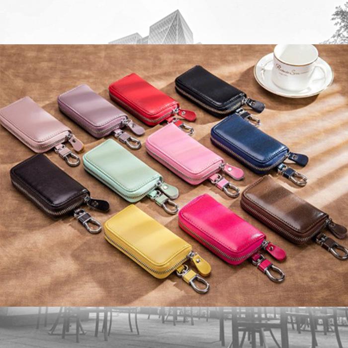 キーケース スマートキー 車 革 メンズ レディース おしゃれ カード スリム 定期入れ ファスナー６連 |  | 05