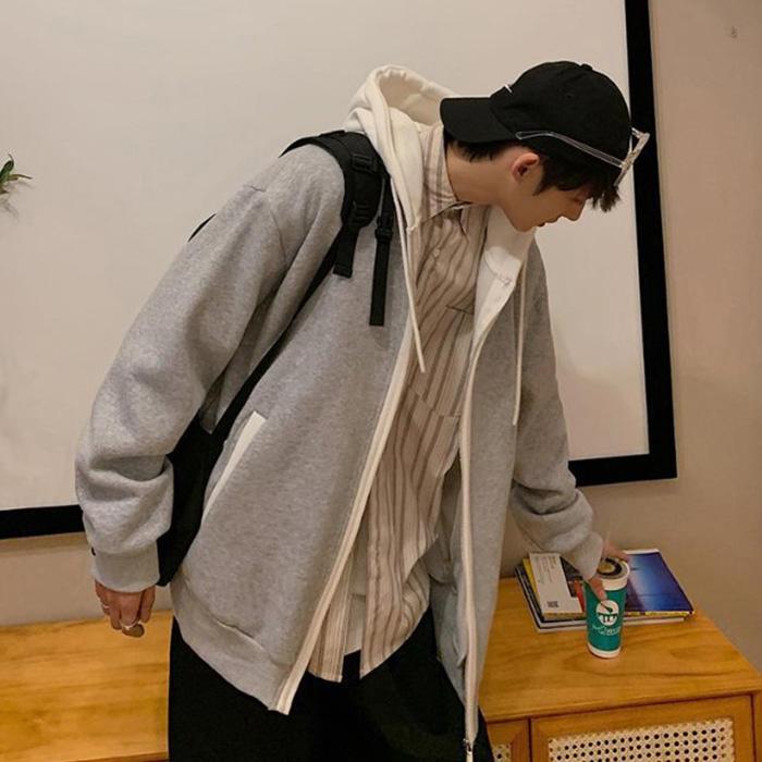 パーカー 大きいサイズ 薄手 メンズ ジップアップ おしゃれ 秋 黒 コーデ 白 トップス 紐 |  | 13