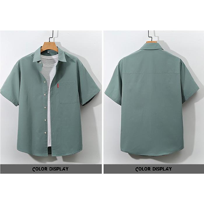 カジュアルシャツ 半袖 メンズ 夏 白 黒  大きい 無地 薄手 ぴったり 速乾 30代 40代 50代 ゆったり |  | 11