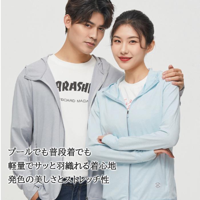 ラッシュガード uv メンズ upf50 無地 長袖 海 パーカー フード グレー