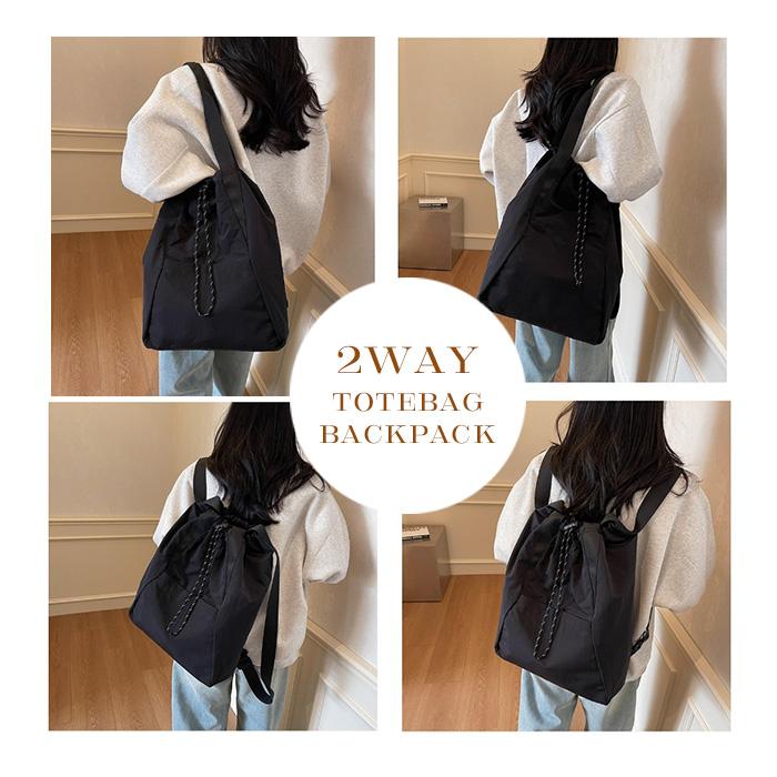 トートバッグ リュック 2way a4 レディース 巾着 軽量 黒 通学 通勤 おしゃれ ショルダー 背中 |  | 02
