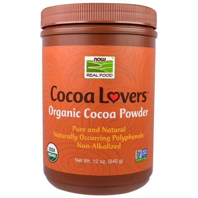 Now Foods, リアルフード、ココアラバーズ、オーガニックココアパウダー、12 oz (340 g) [並行輸入品