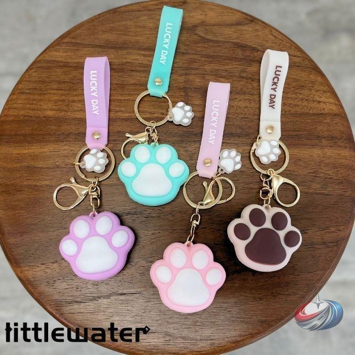 肉球デザインキーホルダー バッグチャーム 猫犬モチーフ ゴールド調で