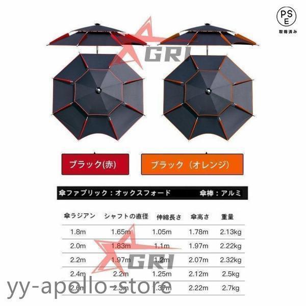 釣り用パラソル フィッシング傘 360度回転 角度調節  UVカット防風 遮光断熱 収納袋付き アウトドア公園や旅行の日除けにも便利 |  | 01