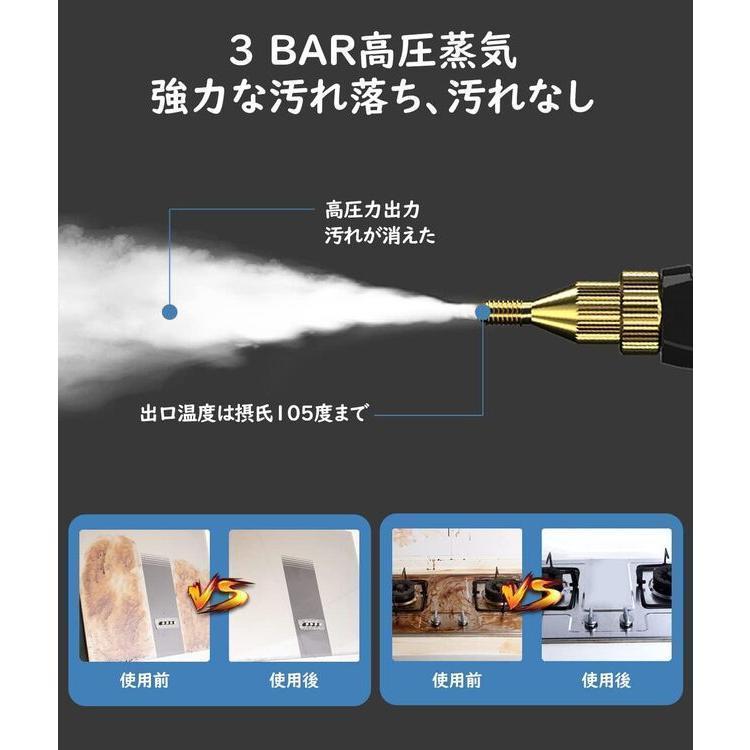 スチームクリーナー ハンディ 高温 高圧 蒸気洗浄機 2500W 6段階調整