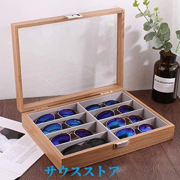 サングラス収納ケース眼鏡サングラス収納ボックス6/8スロット木製メガネディスプレイケース収納メガネジュエリーホルダーコレクション父の日プレゼント |  | 01
