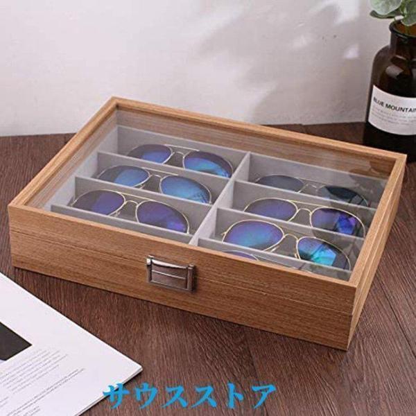 サングラス収納ケース眼鏡サングラス収納ボックス6/8スロット木製メガネディスプレイケース収納メガネジュエリーホルダーコレクション父の日プレゼント |  | 05