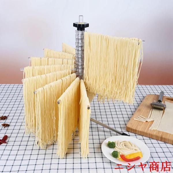 パスタラック、麺乾燥ラックレストラン用透明ステンレス鋼バー手動回転式折りたたみ式パスタ乾燥ラック |  | 03