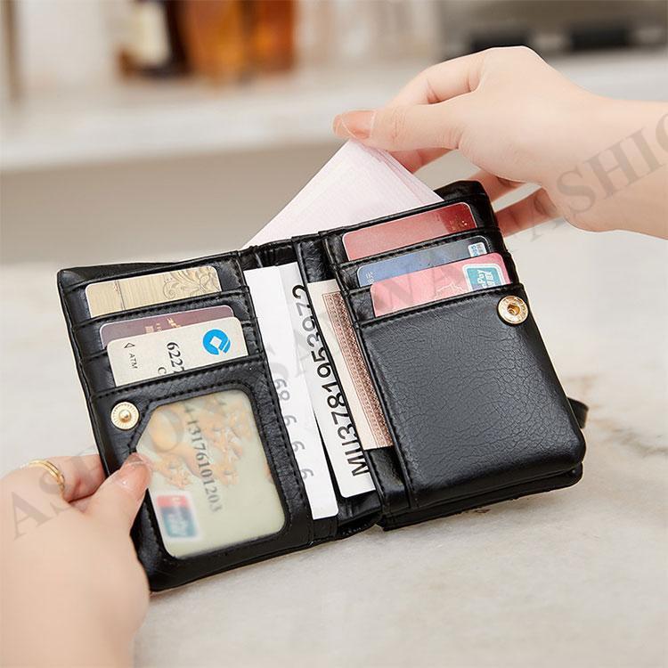 財布 二つ折り レディース 大容量 ストラップ付き レザー カード入れ 多い カード たくさん入る ミニポーチ 小物入れ かわいい お洒落 大人 コンパクト 小銭入れ |  | 09