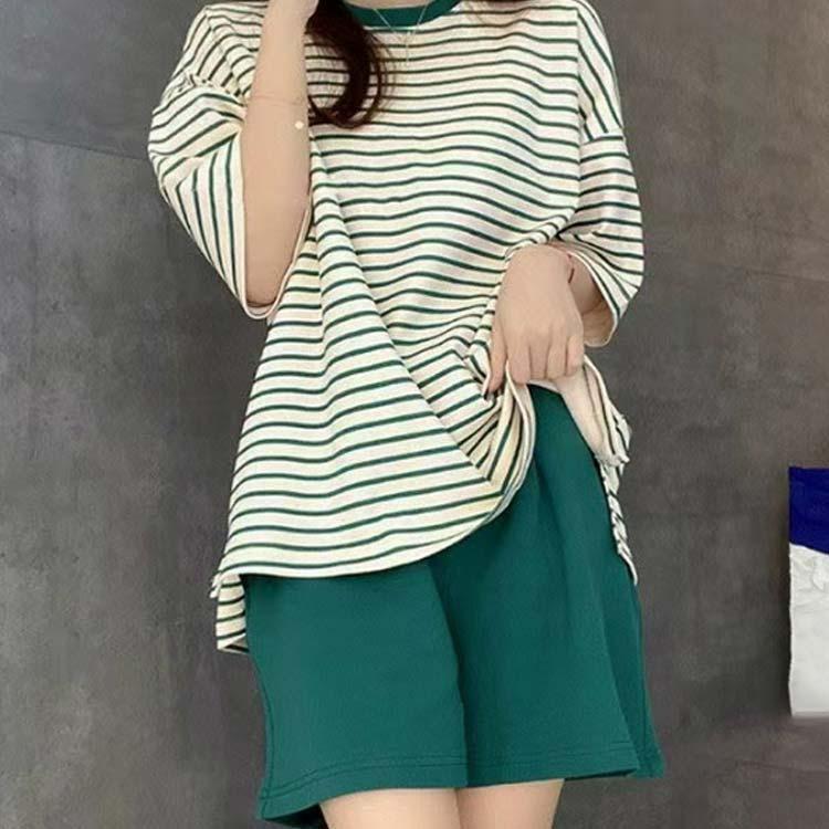 上下セット ルームウェア レディース カップ付き 半袖Tシャツ Tシャツ パジャマ ラウンドネック カップ付きインナートップス 半袖 カップ付き ブラ |  | 01