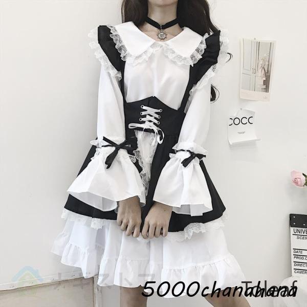 ドール用 ゴスロリ風メイド服セット ブラック＆ホワイト ロリィタ メイド 服 S?2XL 可愛い ゴスロリ ゴシック ワンピース