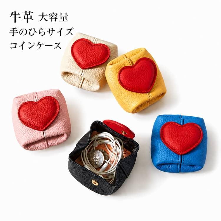 てのひら 小さめ コインケース ミニ 革 本革 プレゼント ハート 財布 小銭入れ 牛革 コインケース 可愛い ミニ財布 コンパクト おしゃれ 小物入 | 
