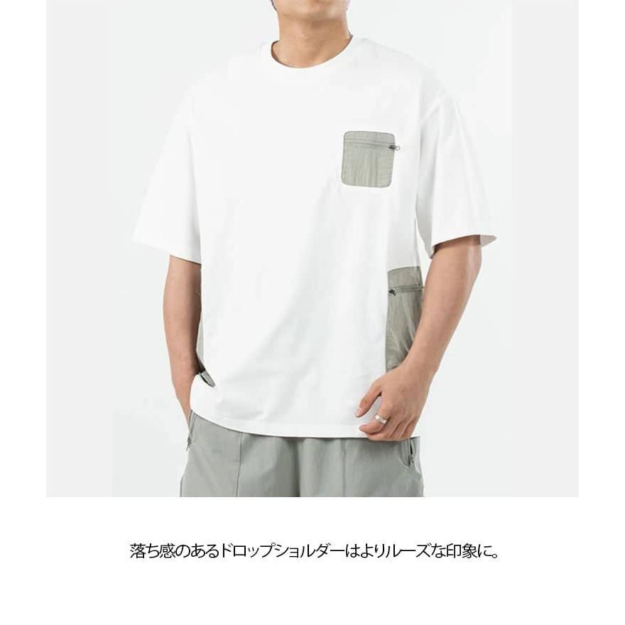 ポケットTシャツ ジッパーポケット付き メンズ 半袖 半袖Tシャツ