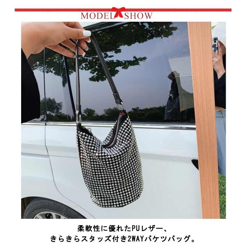 キラキラ ビジュー ストーンバッグ バッグ カバン レディース ショルダーバッグ バケツ型 トートバッグ バケツバッグ レザートート フェイ |  | 11