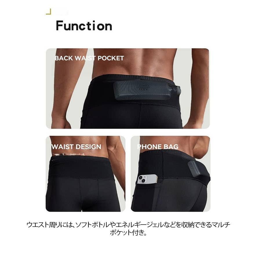 ランニングパンツ ランニングタイツ ハーフタイツ 速乾 ショートパンツ ハーフスパッツ スパッツ ウエストポケット付き スポーツ タイツ 春 メンズ |  | 08