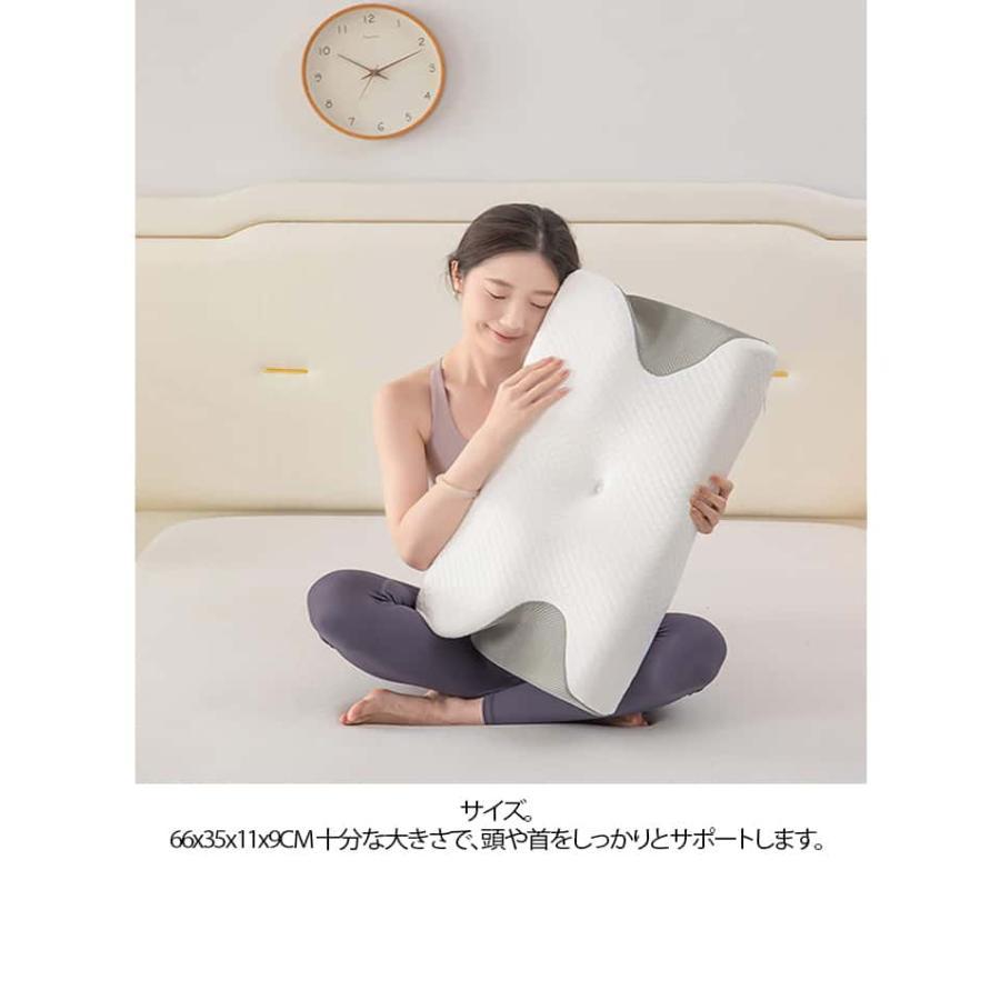 肩こり 枕 横向き寝 熟睡 枕 首 低反発枕 いびき エルゴ枕 快眠枕 快眠 取り外し可能な枕カバー付き 首こり  寝返り 横向き 仰向け |  | 10