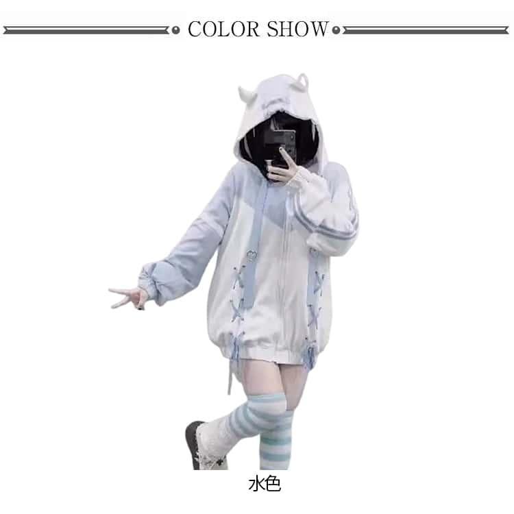 天使 かわいい 地雷系 サブカル 天使界隈 ジャージパーカー レディース