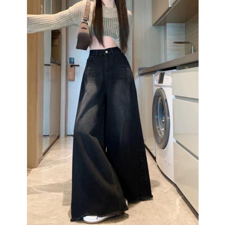 低身長/高身長 ワイドデニムパンツ ジーンズ レディース ハイウェスト デニム ガウチョパンツ ワイドお庵 フレアパンツ バギーパンツ 美脚 体型カバ |  | 02