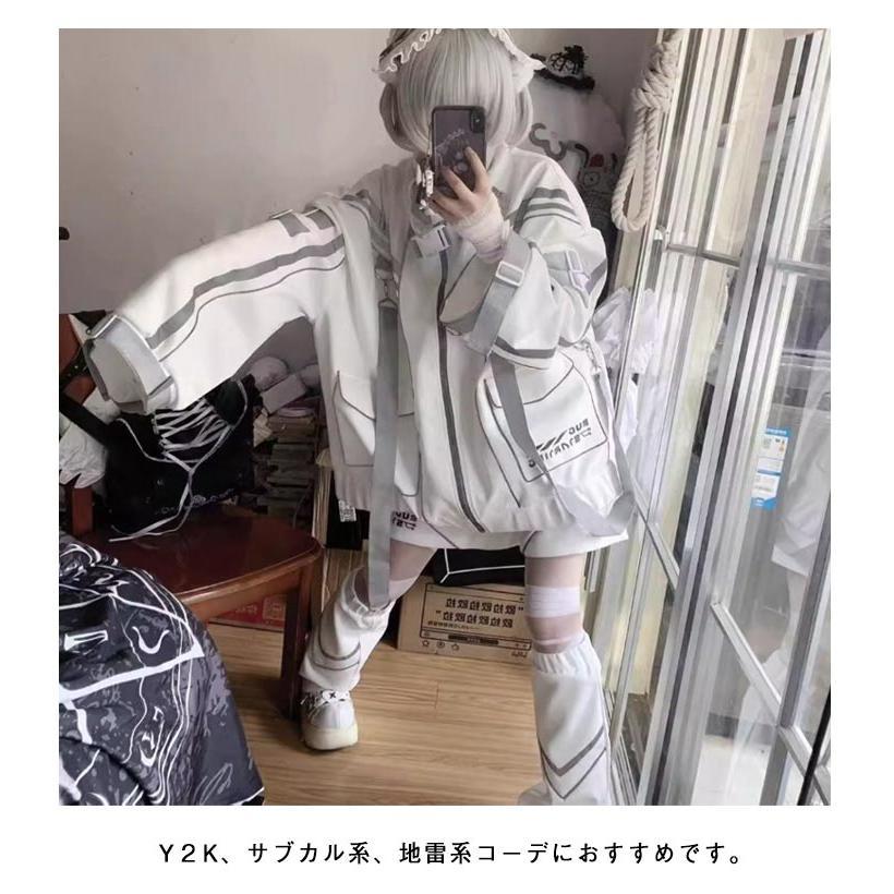 男女兼用 ジップアップ パンク系 服 長袖 地雷系 メンズ スポーツ