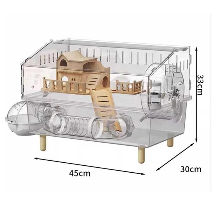 ハムスターケージ 透明ケージ 大型 大きい ハムスターケージ 多頭飼い対応 45×30×33cm アクリル製 小動物 組み立て簡単 静音設計 ゴールデ |  | 17