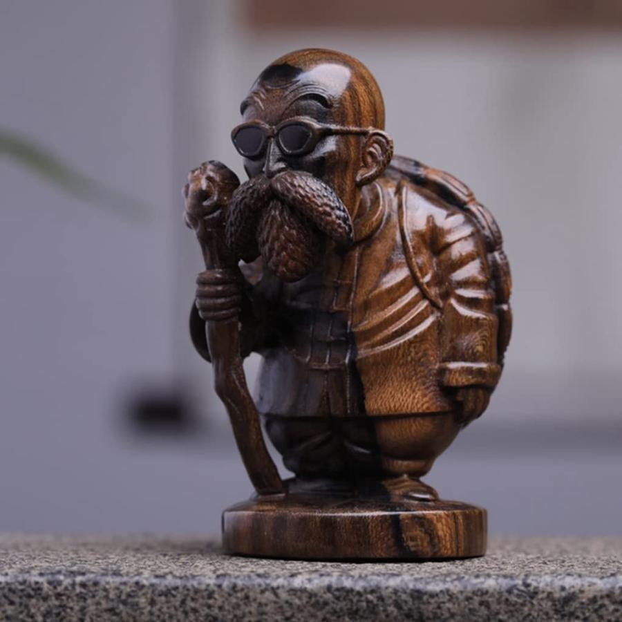 木彫り 置物 木製 彫刻 【亀仙人】天然木材 フィギュア・コレクター
