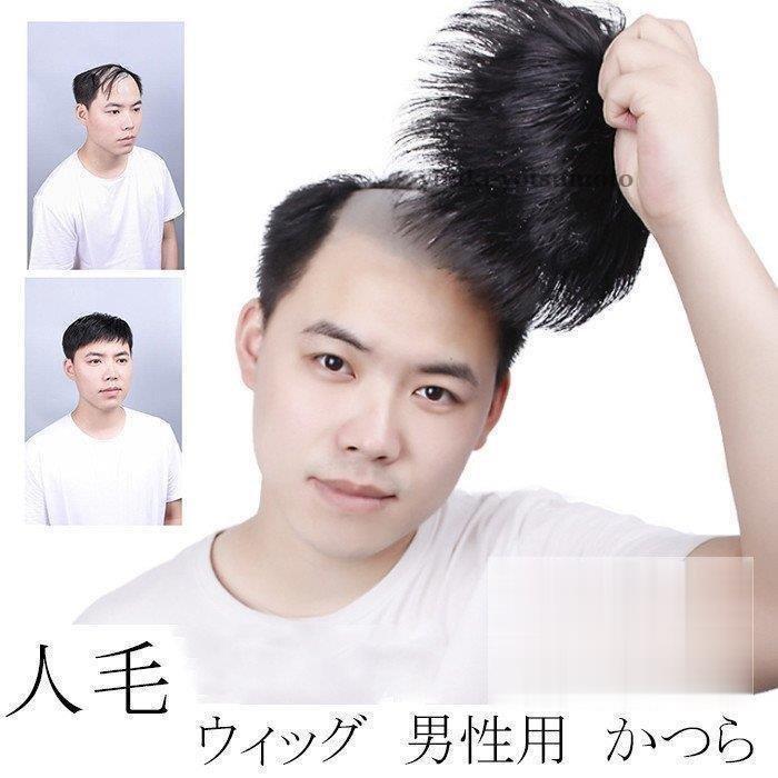 ウィッグ 男性用 かつら 人毛ウィッグ 中年 自然黒 ブラック 日常用 かつら 人毛かつら メンズヘア ショート お父さんに | 