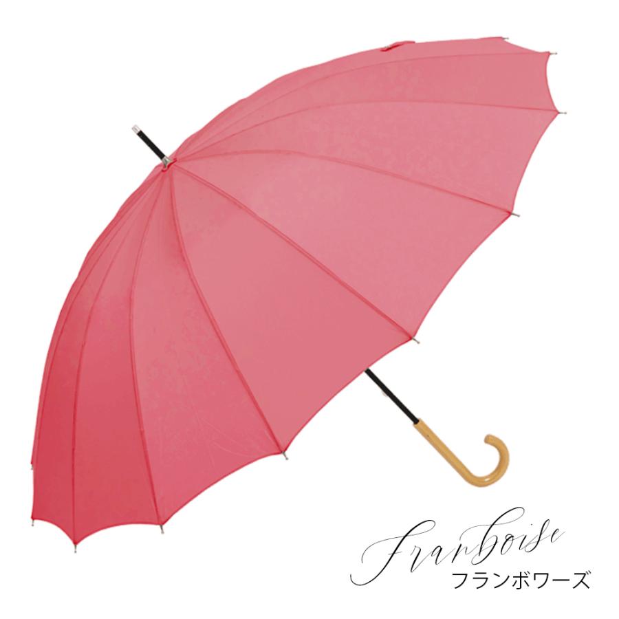 雨傘 レディース 60cm 16本骨 傘 手開き プレーンアン ブレラ マカロン