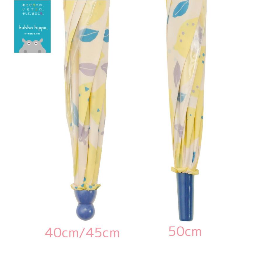 雨傘 長傘 1コマ透明窓 kukka hippo クッカヒッポ 40cm 45cm 50cm 手開き キッズ ガールズ ボーイズ 男女兼用 子供傘 子ども傘 キッズ傘 | kukka hippo | 18