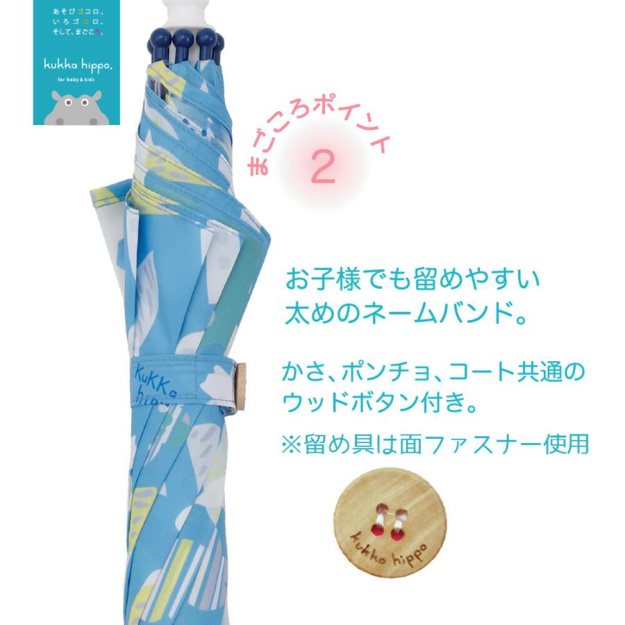 雨傘 長傘 1コマ透明窓 kukka hippo クッカヒッポ 40cm 45cm 50cm 手開き キッズ ガールズ ボーイズ 男女兼用 子供傘 子ども傘 キッズ傘 | kukka hippo | 19
