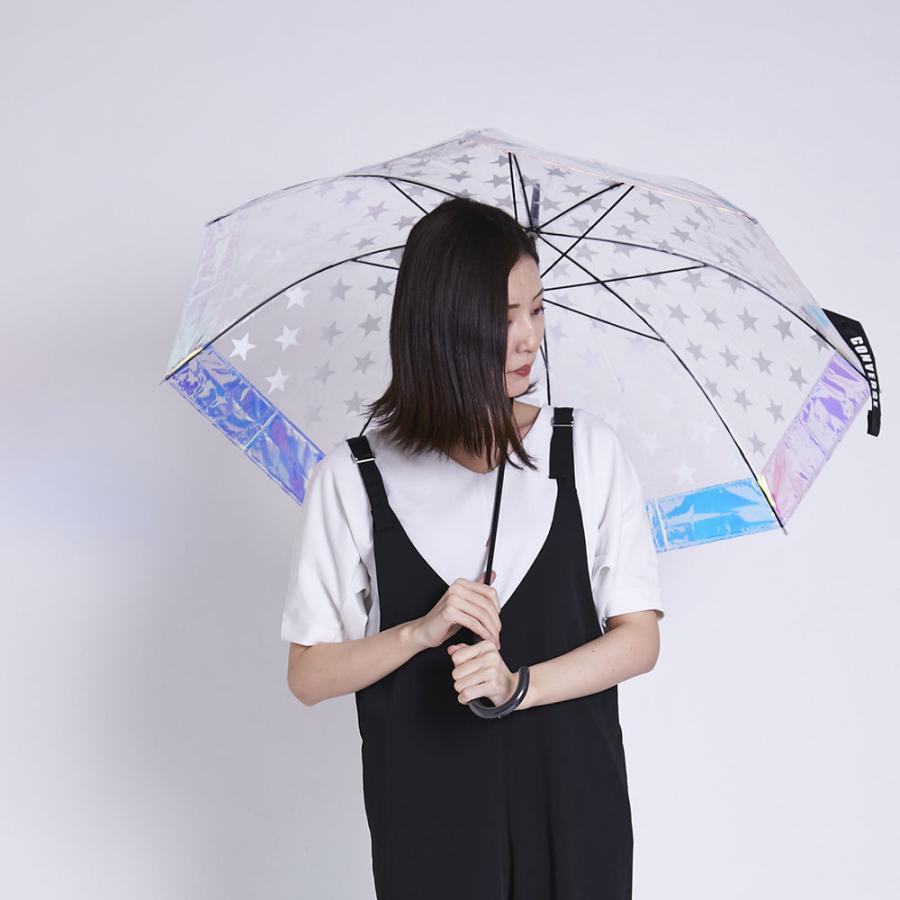 CONVERSE シャイニーアンブレラ オーロラ傘 雨傘 60cm 長傘