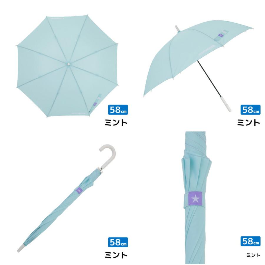 CONVERSE コンバース キッズ ジュニア 1コマ透明 ワンタッチジャンプ傘 55cm 58cm ボーイズ ガールズ 男児 女児 青 黒 水色 紫 | CONVERSE | 12