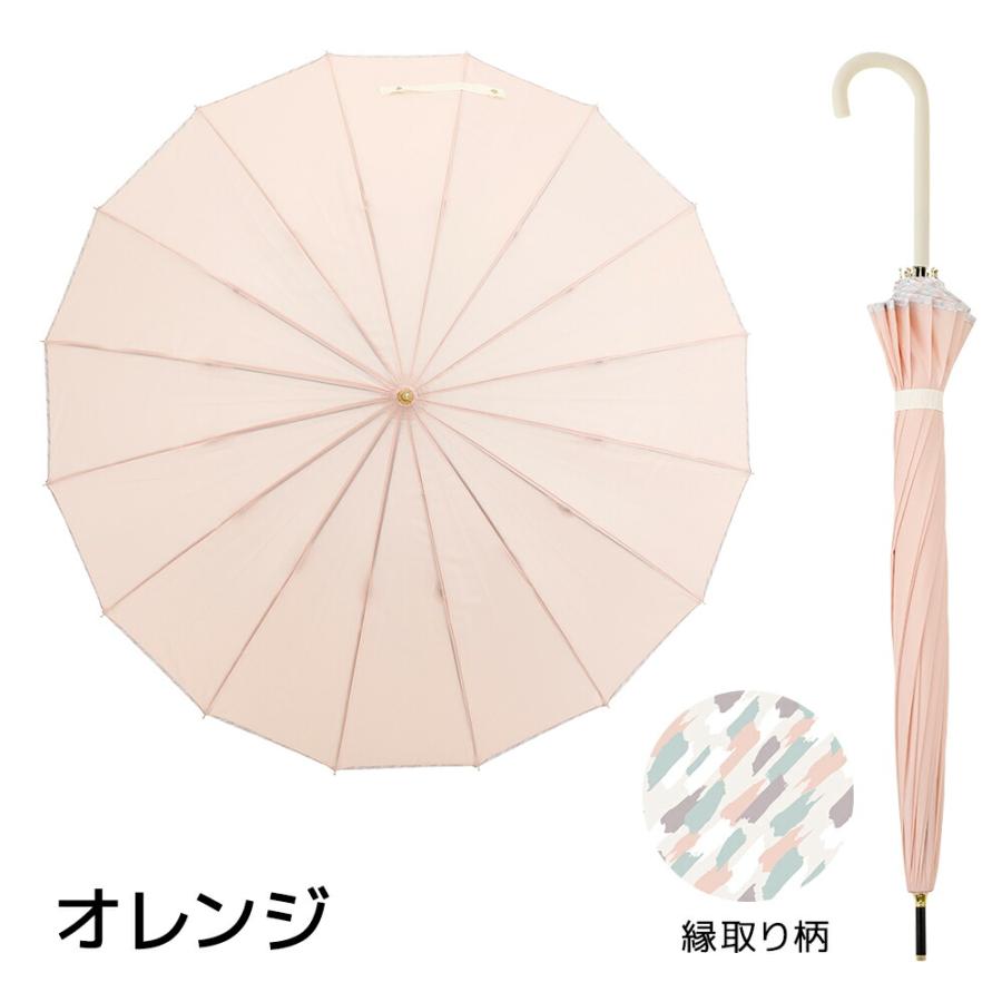16本骨 雨傘 レディース 60cm 長傘 丈夫 無地 シンプル ベーシック 手開き式 手動式 可愛い かわいい おしゃれ オシャレ | ブランド登録なし | 10