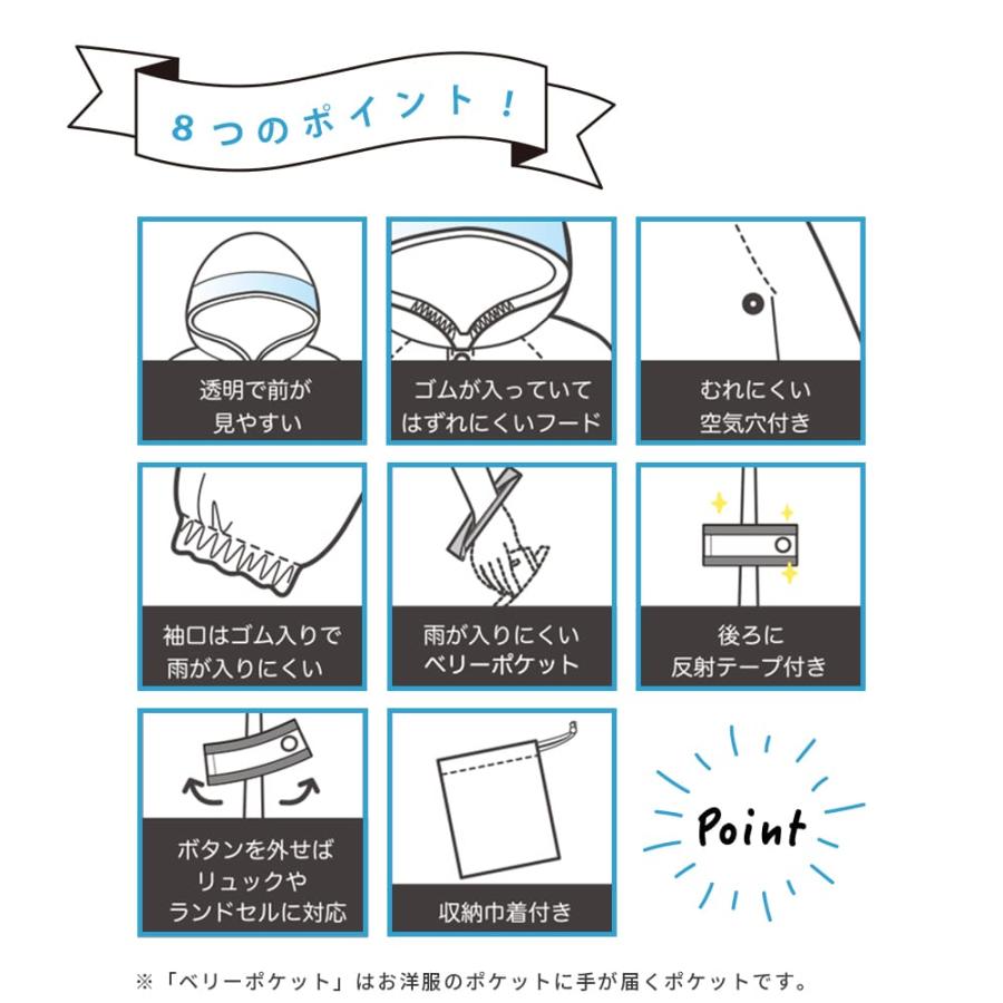 レインコート キッズ 130cm 140cm 150cm OLIVE des OLIVE オリーブ デ オリーブ ジュニア ドット フラワー 花 紺 ネイビー パープル ランドセル対応 | OLIVE des OLIVE | 05