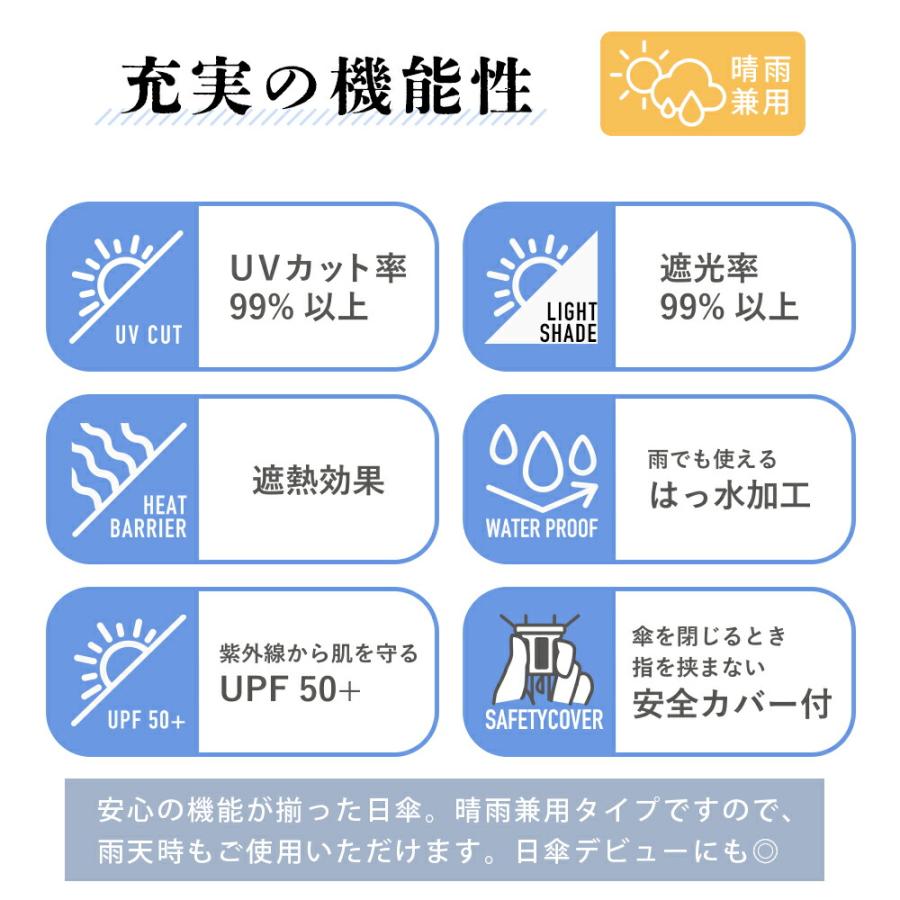 色が変わる PEANUTS 50cm キャラクター 晴雨兼用日傘 長傘 スヌーピー ウッドストック UVカット率99%以上 遮光率99%以上 遮熱効果 UPF50＋ | SNOOPY | 01