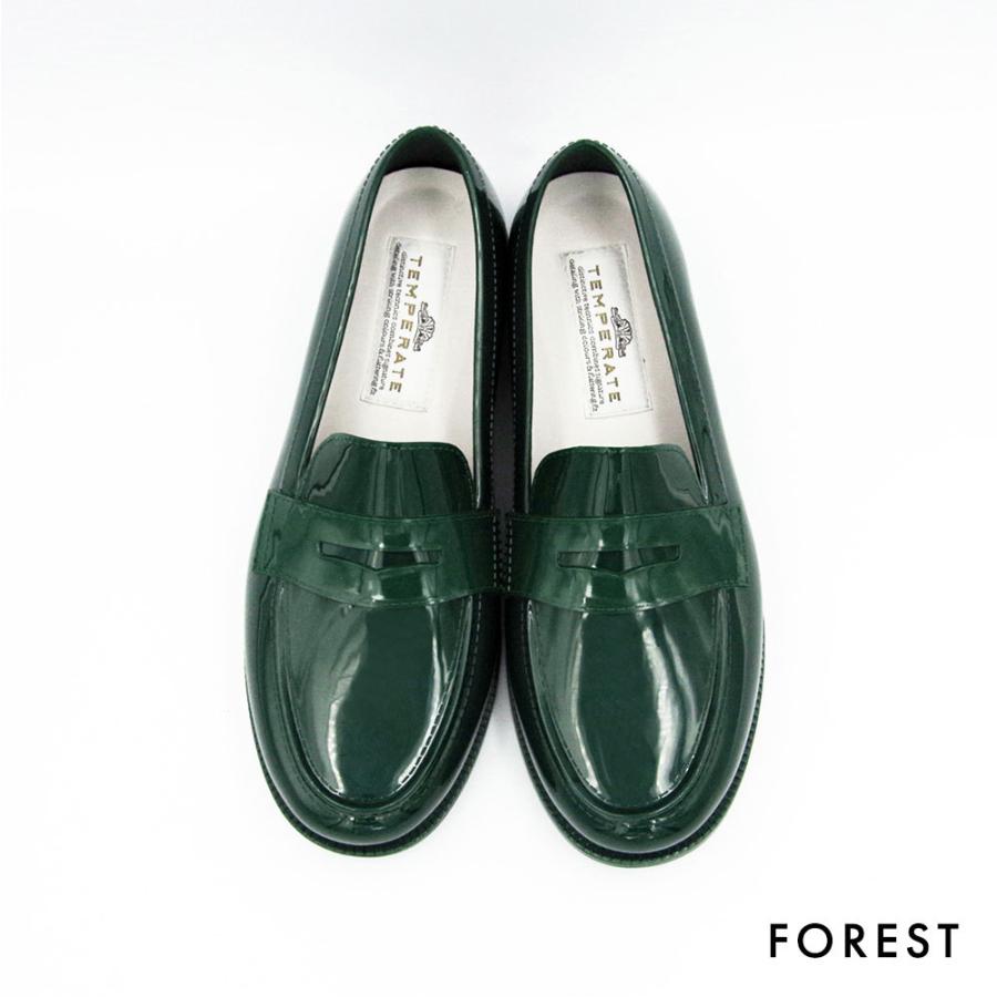 TEMPERATE テンパレイト レディース レインシューズ レイン ローファー ブラック グリーン 雨靴 オシャレ 可愛い かわいい ギフト プレゼント 通勤 通学 | ブランド登録なし | 09