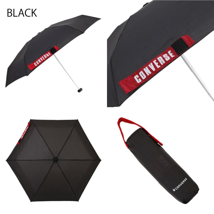 雨傘 レディース 折りたたみ 50cm 無地 CONVERSE コンバース ブランド 黒 ブラック 紺 ネイビー グレー 灰色 シンプル 母の日 ギフト プレゼント オシャレ 撥水 | CONVERSE (PRODUCT) | 09
