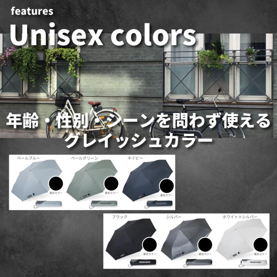 innovator イノベーター 晴雨兼用 ワイド折りたたみ日傘 60cm アンブレラ ユニセックス 男女兼用 折り畳み傘 おしゃれ 北欧 黒 メンズ 携帯 おりたたみ傘 | innovator | 21