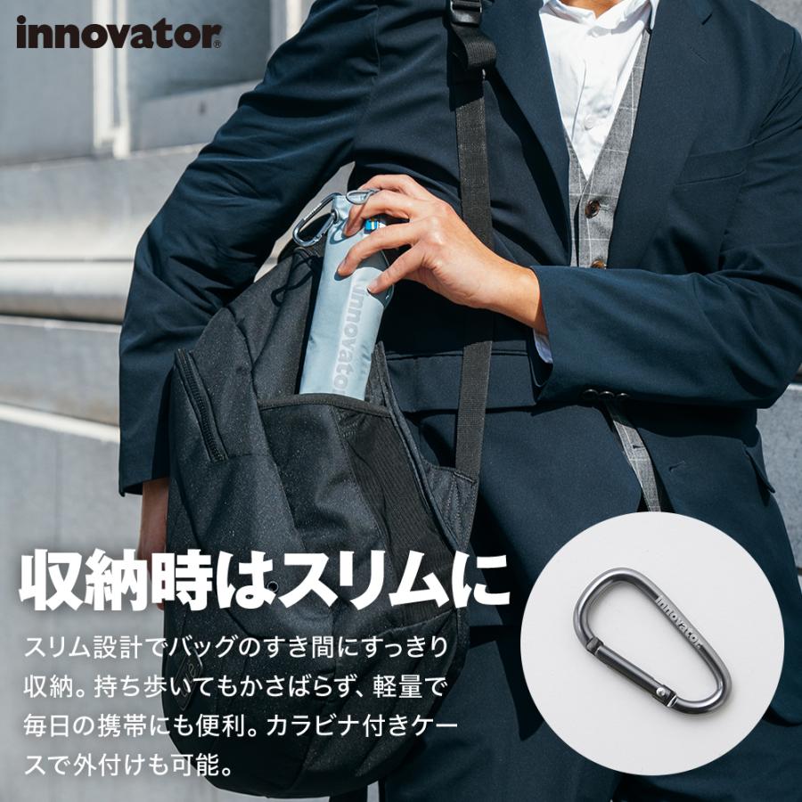 日傘 晴雨兼用 メンズ 60cm 完全遮光 UVカット100% 折りたたみ傘 大きい ワイド 大判 通勤 風に強い カバー力 イノベーター innovの画像