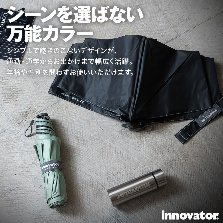 日傘 晴雨兼用 メンズ 60cm 完全遮光 UVカット100% 折りたたみ傘 大きい ワイド 大判 通勤 風に強い カバー力 イノベーター innovの画像