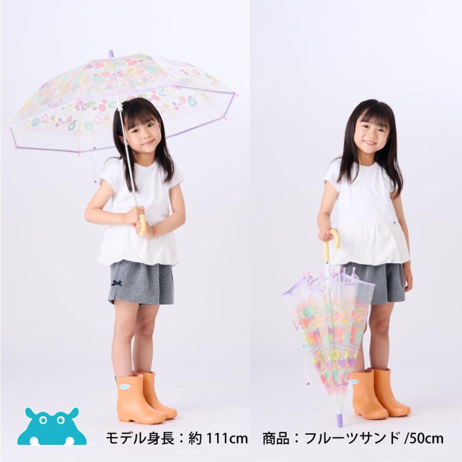 ベビー キッズ 雨傘 クリアアンブレラ ビニール傘 kukka hippo クッカヒッポ 40cm 45cn 50cm 手開き式 子ども 長傘 長雨傘 | kukka hippo | 14