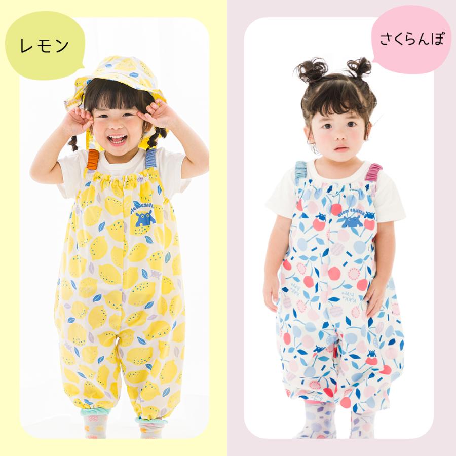 プレイウエア ベビー キッズ プレイウェア 砂場着 90cm ロンパース クッカヒッポ kukka hippo 子供用 りんご リンゴ 花柄 撥水 おしゃれ かわいい 出産祝い | kukka hippo | 25