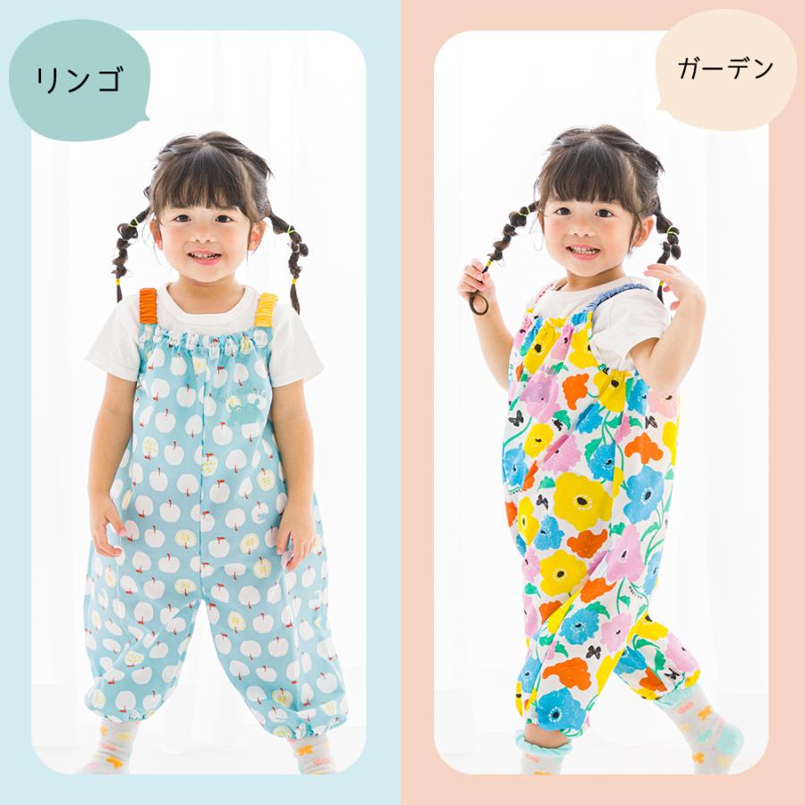 プレイウエア ベビー キッズ プレイウェア 砂場着 90cm ロンパース クッカヒッポ kukka hippo 子供用 りんご リンゴ 花柄 撥水 おしゃれ かわいい 出産祝い | kukka hippo | 27